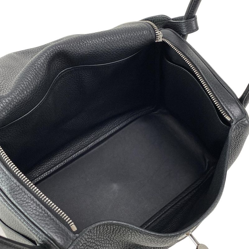 Hermes Shoulder Bag Lindy 30 Black Silver Hardware