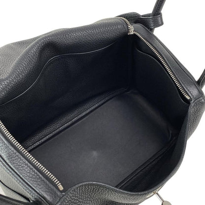 Hermes Shoulder Bag Lindy 30 Black Silver Hardware