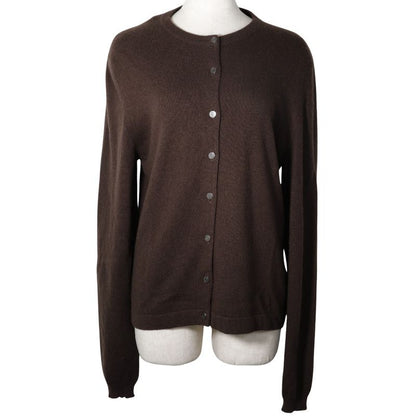 Hermes Serie Button Cashmere Brown Women's Cardigan