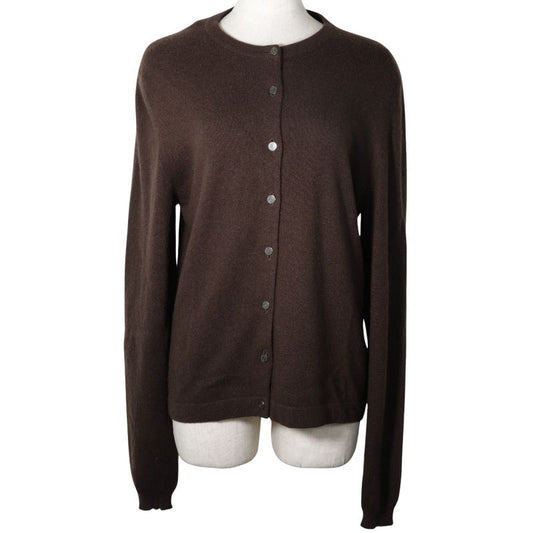 Hermes Serie Button Cashmere Brown Women's Cardigan