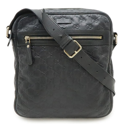 Guccissima Shoulder Bag Crossbody Leather Black Gold Hardware 201448