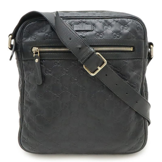 Guccissima Shoulder Bag Crossbody Leather Black Gold Hardware 201448