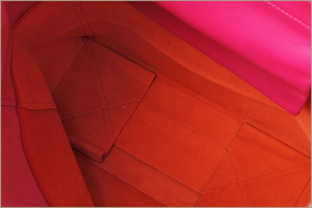 Celine Tote Cabas Su Celine Bi-cabas Calf Bicolor Hibiscus Orange 165553