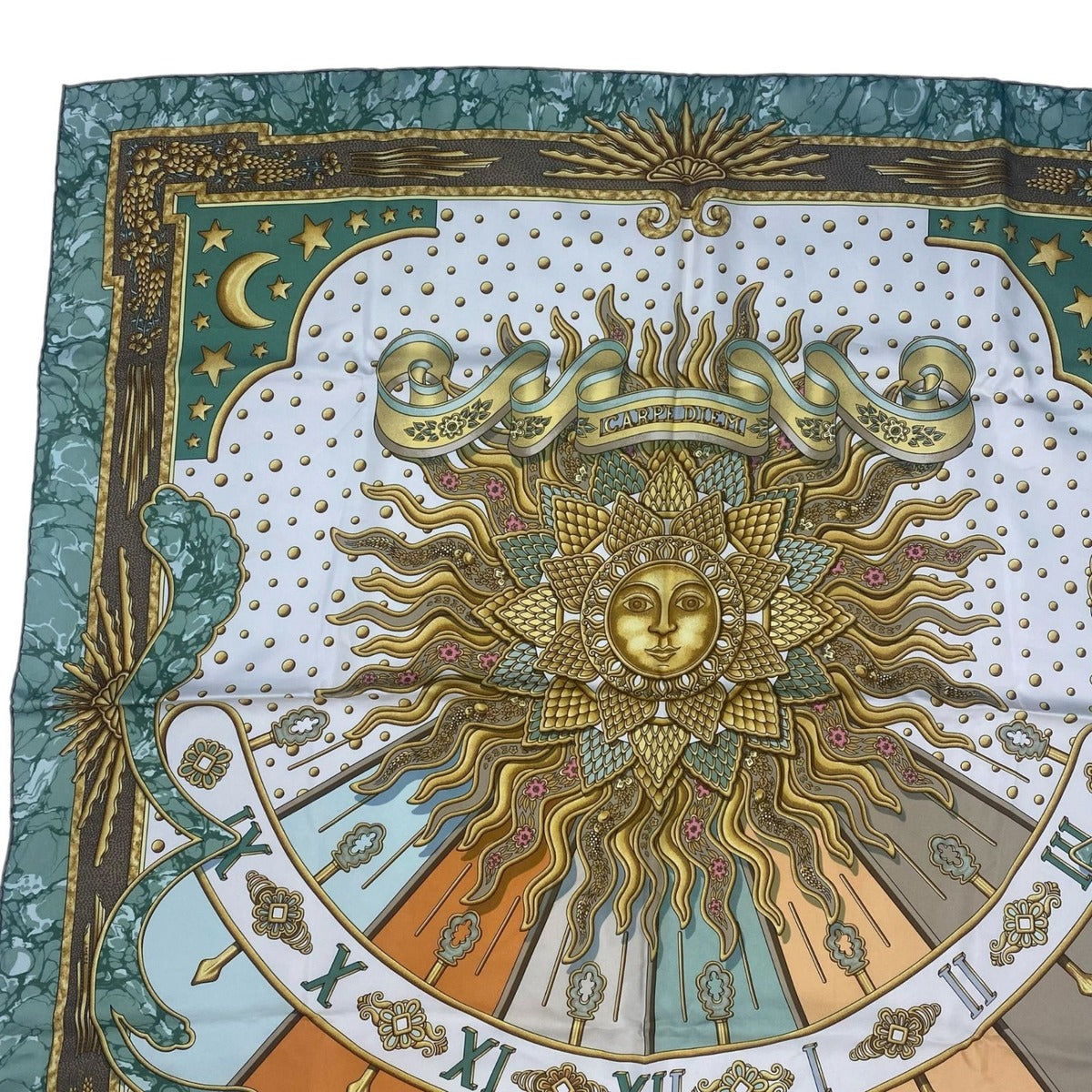 Hermes Scarf Silk Carre 90 Carpe Diem Enjoy Today Multi Box — view 3