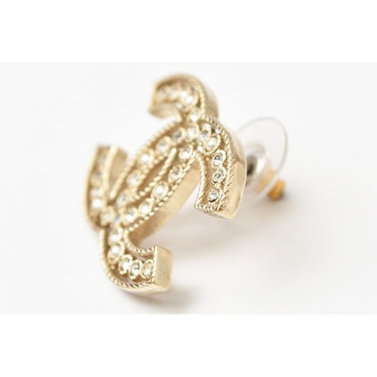 Chanel Accessories CC Logo Rhinestone Pearl Motif Gold B19 — view 4