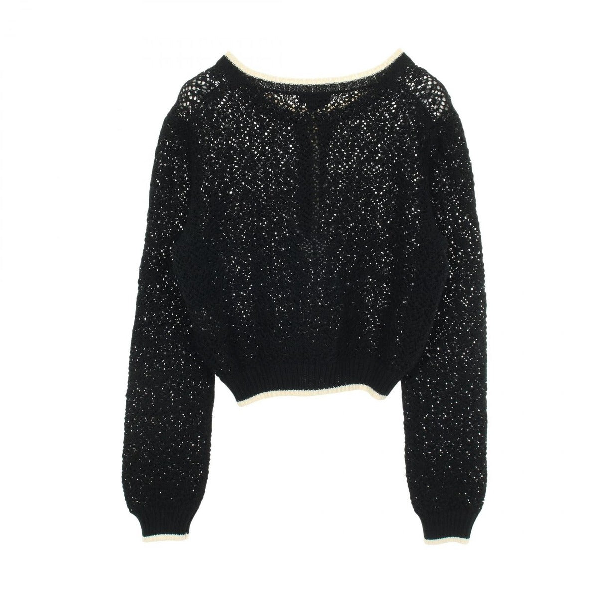 Chanel Knit CC Logo Button Cotton Cardigan — view 2