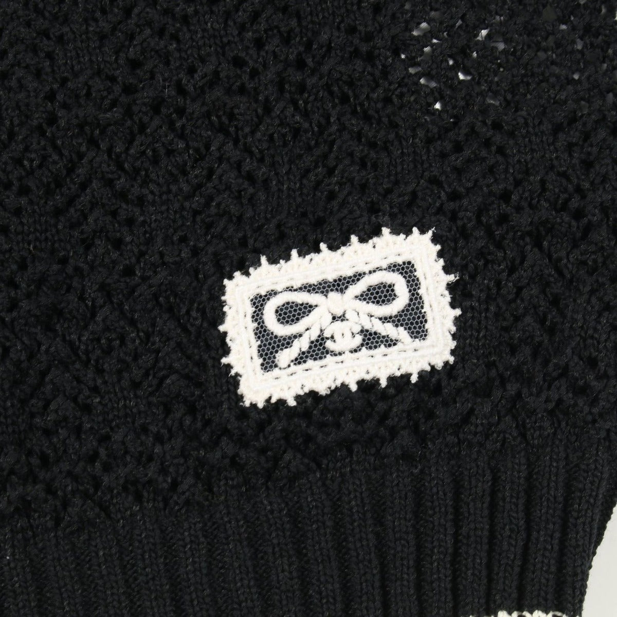 Chanel Knit CC Logo Button Cotton Cardigan — view 8