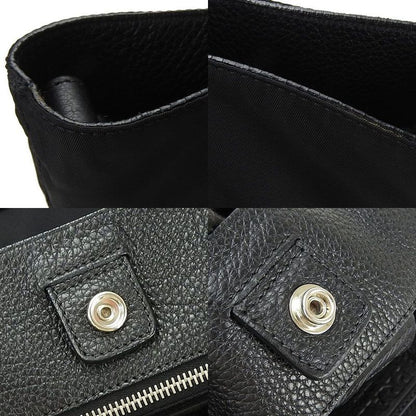 Prada 2WAY Tote Shoulder Bag Large Crossbody Nylon Blackblackleather Everyday