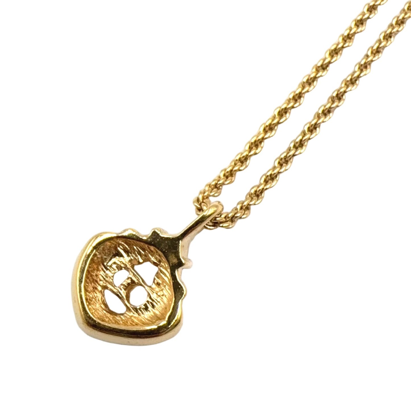 Dior CD Logo Rhinestone Color Stone Clear Gold Necklace — view 2