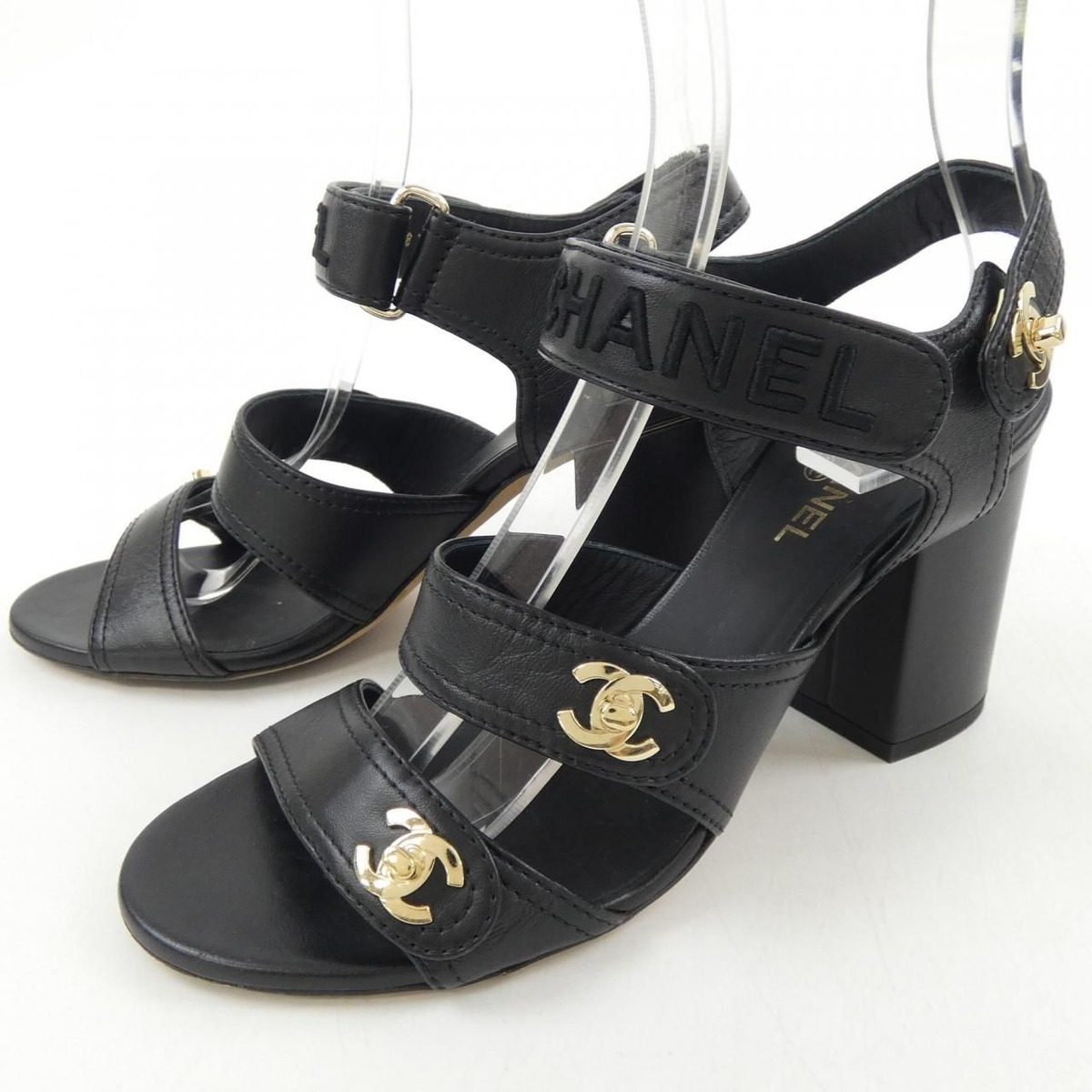 Chanel Turnlock Sandals Black — view 3
