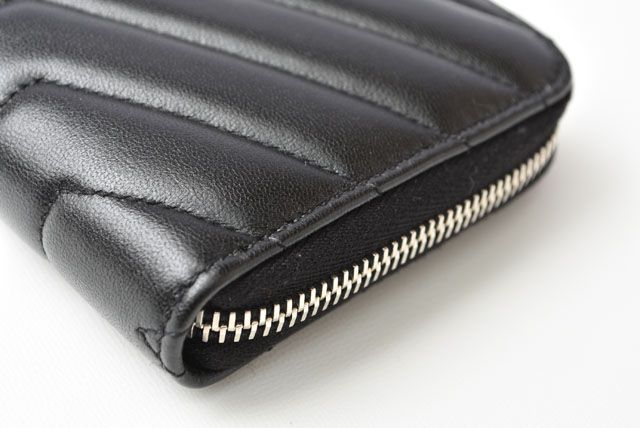 Unused Saint Laurent Paris Long Wallet Leather Black 504952