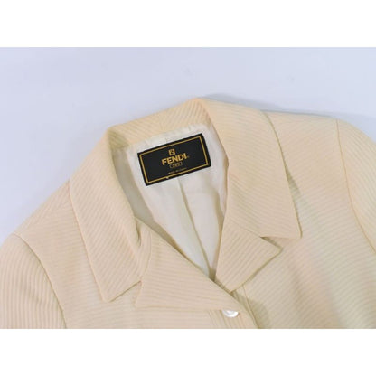 Fendi Cotton Viscose Acetate Cupro Jacket Outerwear Beige — view 3