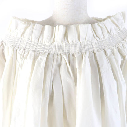Christian DIOR 311b10a3124 Cotton Silk Off Shoulder Smock Top Ivory 40 Made In