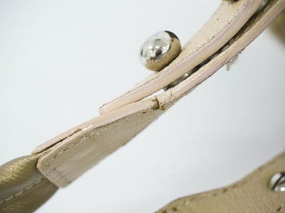 Authentic Chanel Coco Mark Paris Biarritz GM Tote Handbag Coated Canvas Gold