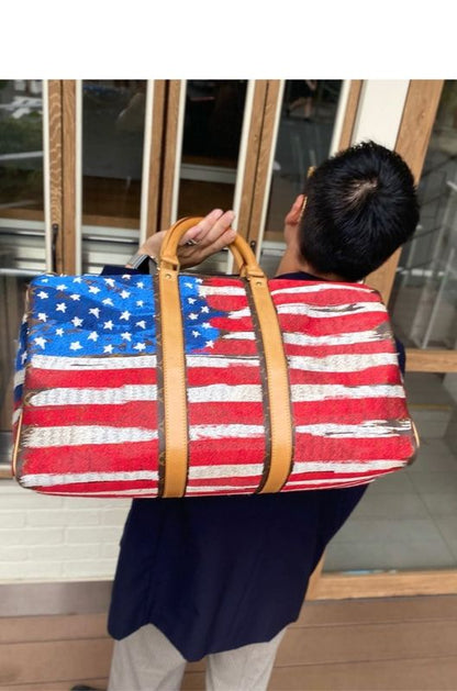 Louis Vuitton JAY AHR FLAG USA Paint Brushed Model Keepall : X0358