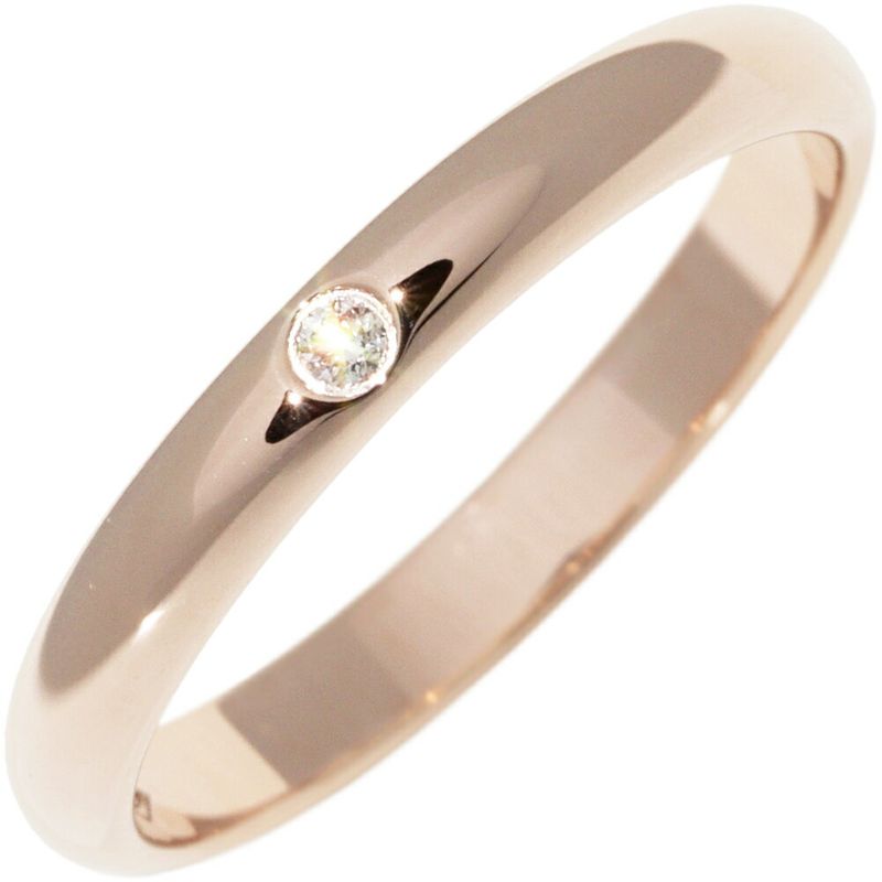 Cartier Ring 18K Pink Gold Diamond 1P (001ct) Classic Wedding Ring 1895 Wedding
