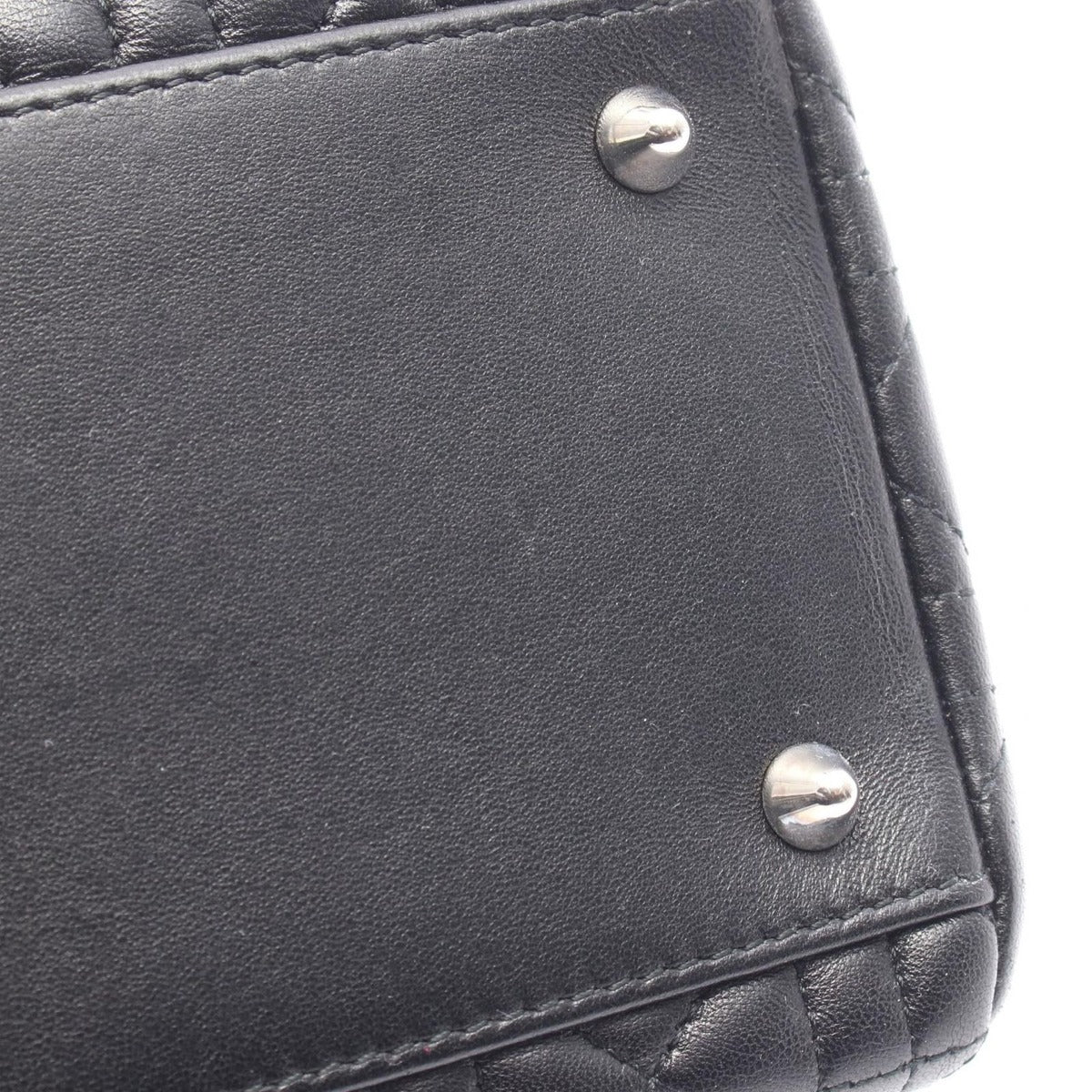 Dior Handbag Lady Cannage Black Leather 2-Way Tote — view 7