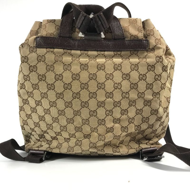 Gucci Backpack Sac GG Logo Backpack 114552 GG Canvas/leather Beige