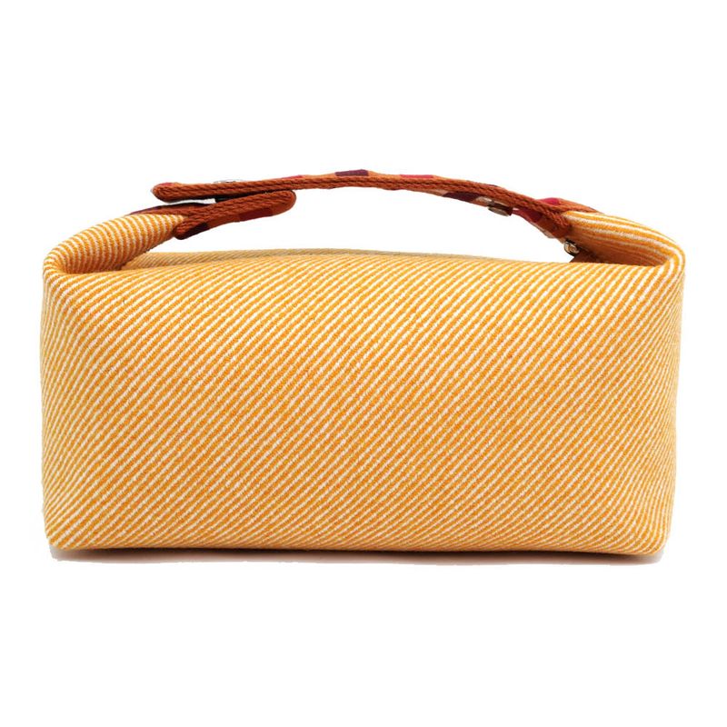 Hermes Brid A Black PM Au-carre Handbag Pouch Faube Orange Ladies Unused