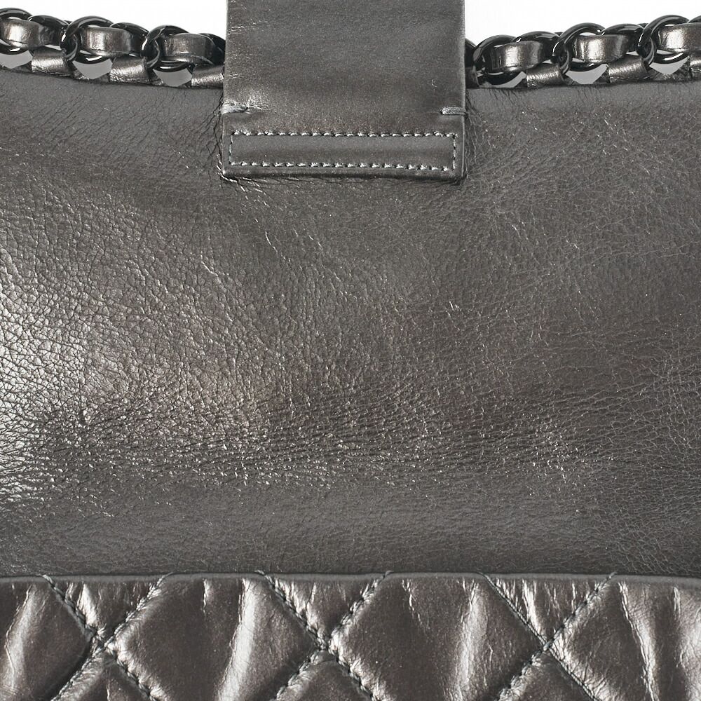Chanel Matelasse Luxury Chain Shoulder Bag Vintage Calf Black With Black
