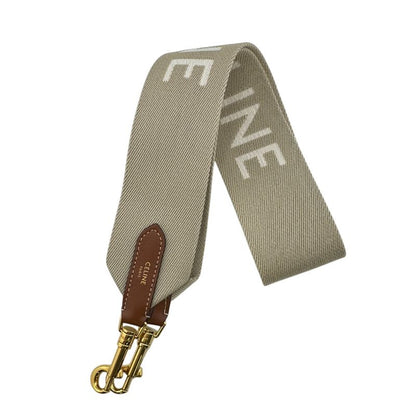 Celine Logo Strap Branded Cell Phone Cell Phone Shoulder Neck Beige Women