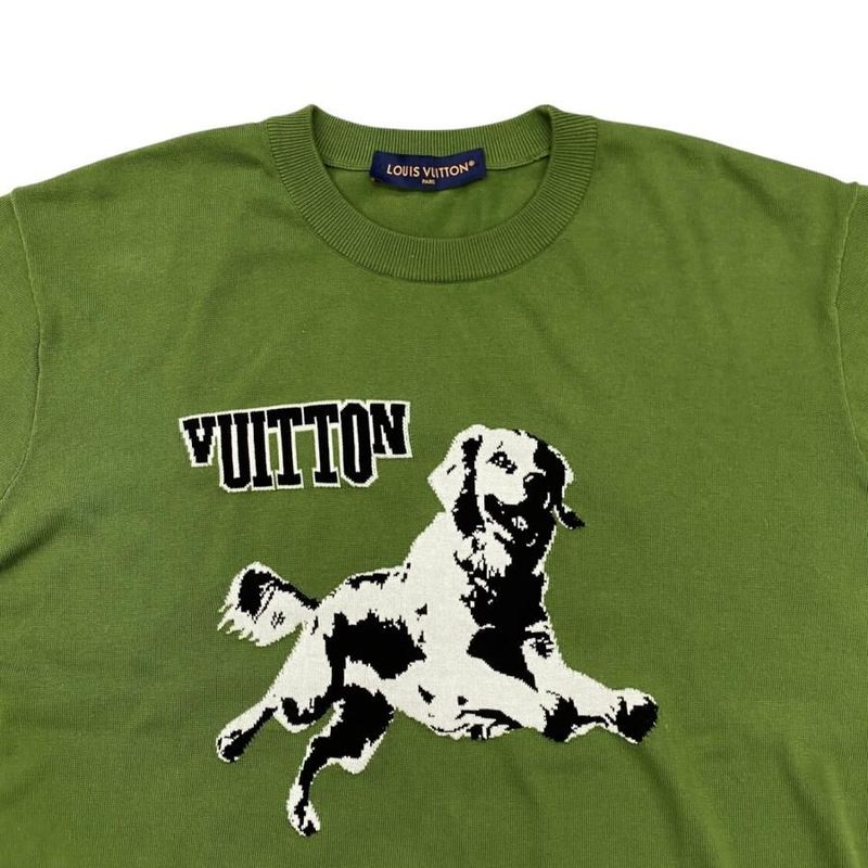 Louis Vuitton Short Sleeve Sweater Short Sleeve Cotton Crew Neck Rm251mm