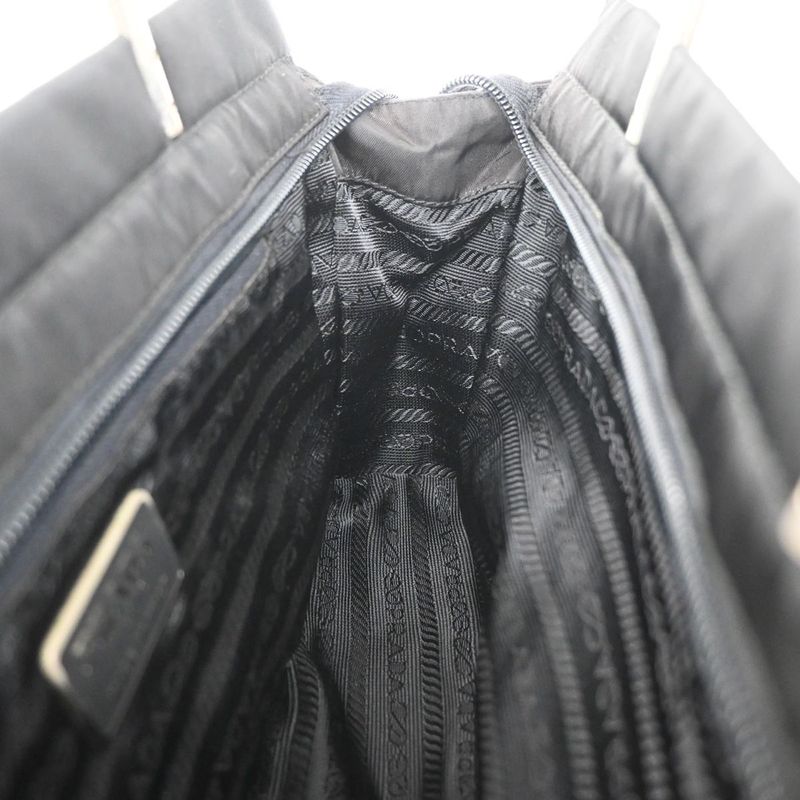 Prada Handbag Black Nylon Leather 80ka730