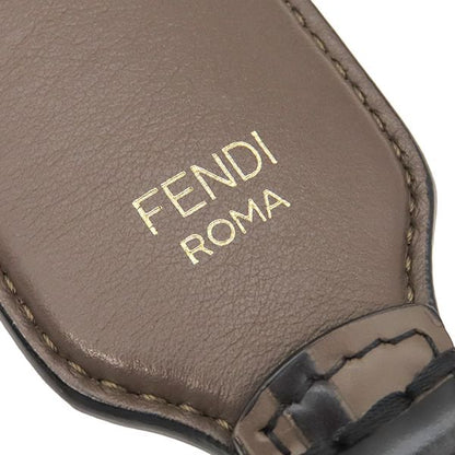 Fendi Shoulder Strap You Mini Calf Brown and Black Gold Hardware Brown Zucca