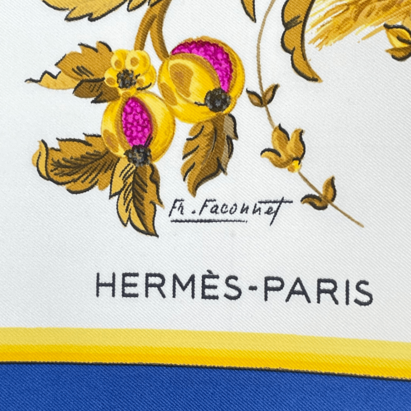 Hermes Scarf Carre 90 Silk Ceres Goddess Ceres Roman Mythology Navy