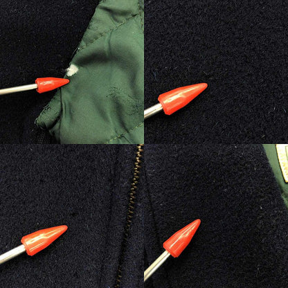 Gucci | 80s Vintage Wool Elbow Patch Zip Up Jacket | 50 | Navy | Men's