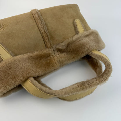 Loewe Anagram Handbag Beige Mouton Suede Vintage — view 11