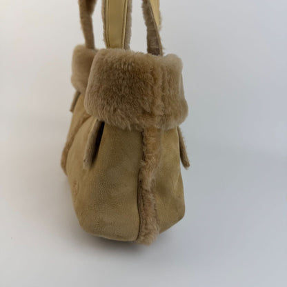 Loewe Anagram Handbag Beige Mouton Suede Vintage — view 4