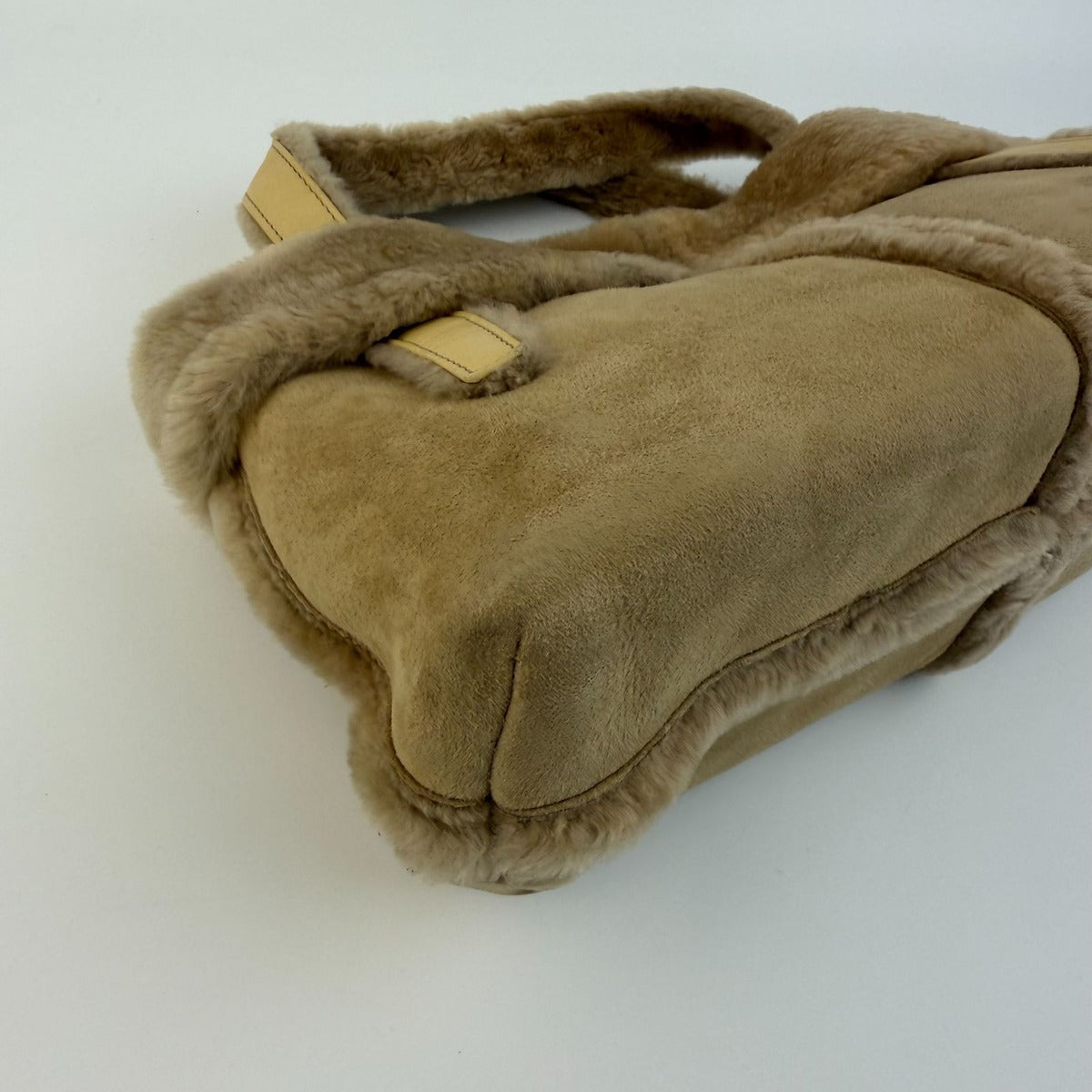 Loewe Anagram Handbag Beige Mouton Suede Vintage — view 10
