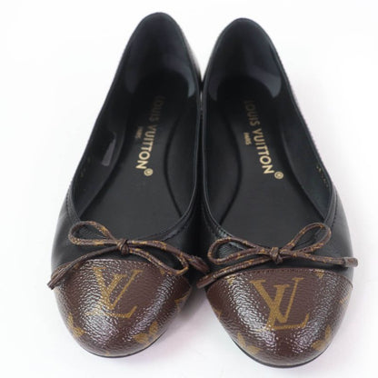 Louis Vuitton 2022 Popi Line Monogram Leather Ballet Shoes Black 36 Storage