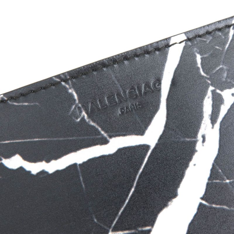 Balenciaga Wallet Men Leather Genuine Black 332250 Compact Wallet with Coin