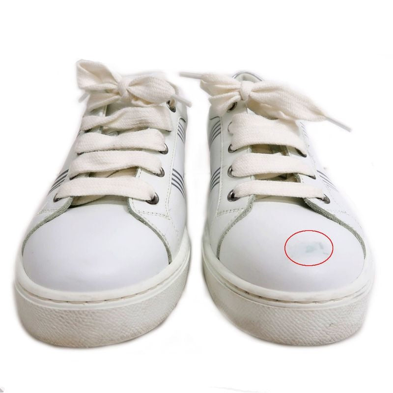 Hermes Avantage Sneakers Size 37 1 2 Leather White Lady Shoes — view 3