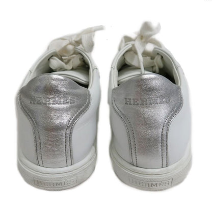 Hermes Avantage Sneakers Size 37 1 2 Leather White Lady Shoes — view 7