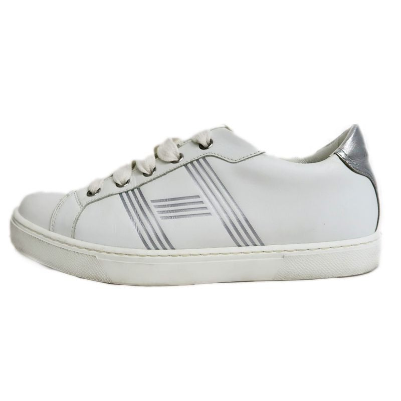 Hermes Avantage Sneakers Size 37 1 2 Leather White Lady Shoes
