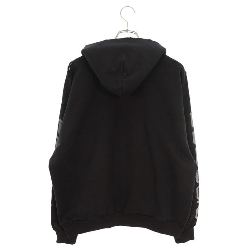 Balenciaga 24 SS Tqvk7 Destroyed Nologo Print Pullover Hoodie XS — view 2