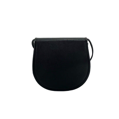 Saint Laurent Yves Vintage Leather Scallop Shoulder Bag Black — view 3