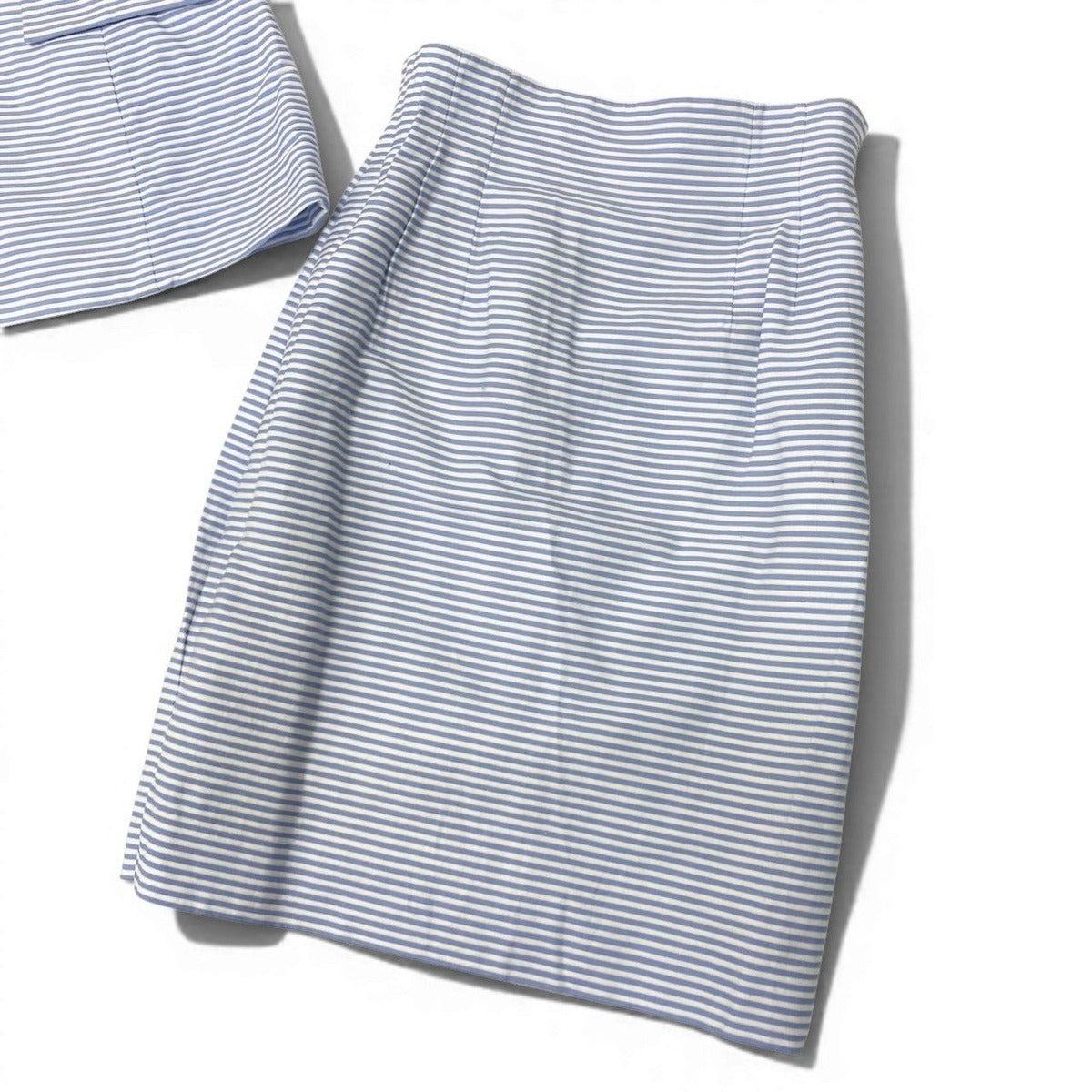 Dior Miss Skirt Set Short Sleeve Jacket Tight Border M Blue White Cotton — view 7