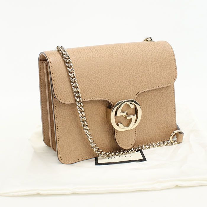 Gucci Chain Interlocking G Shoulder Bag Leather