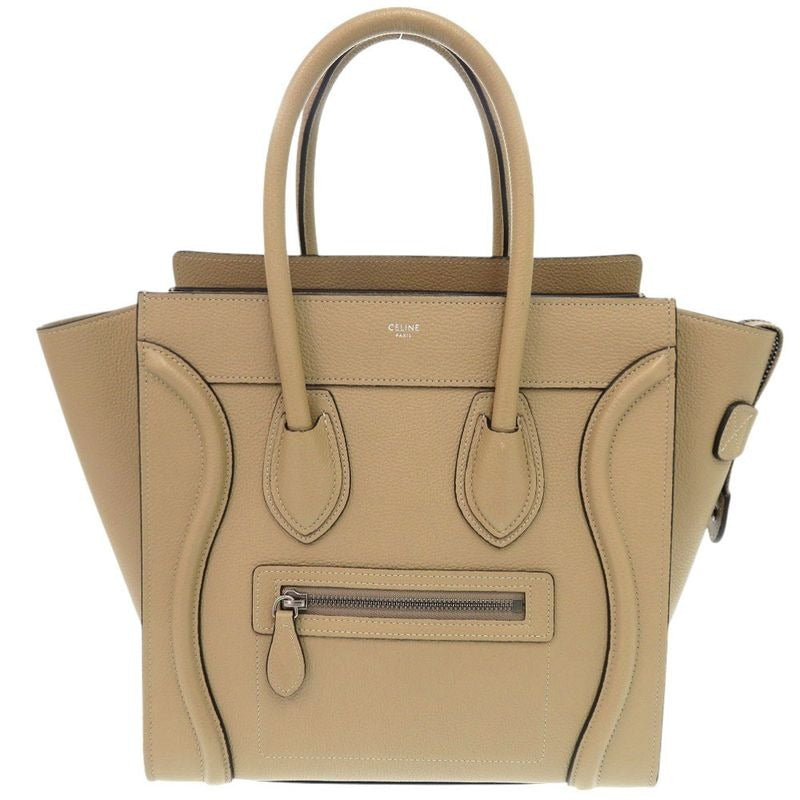 Celine Luggage Micro Shopper Leather Beige Handbag 1112
