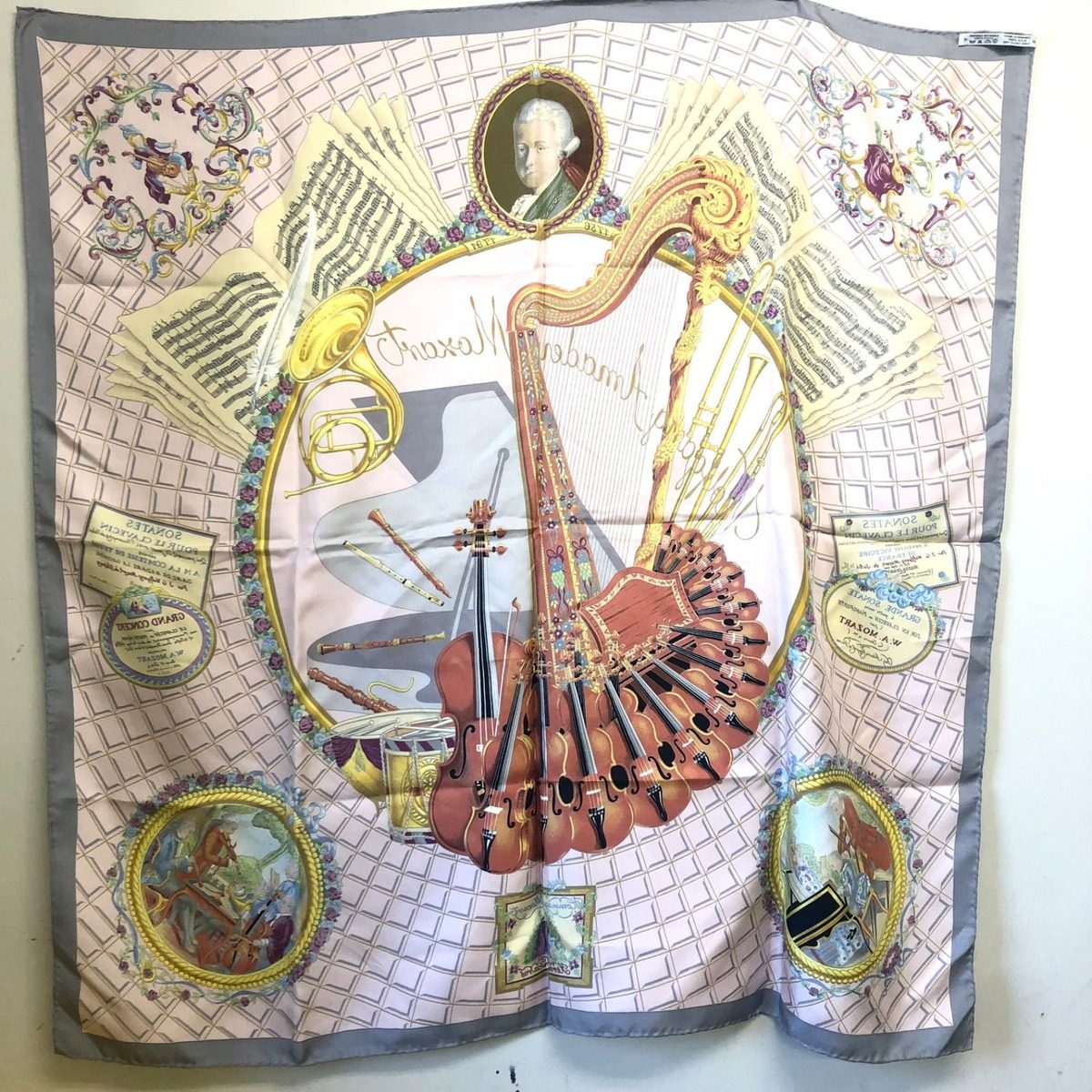 Hermes Carre 90 Scarf Hymn to Mozart Silk Music — view 2
