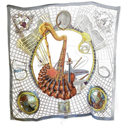Hermes Carre 90 Scarf Hymn to Mozart Silk Music