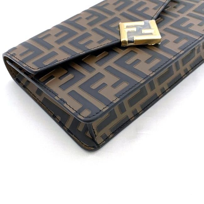 Fendi 2way Chain Shoulder Bag Brown FF Diamond