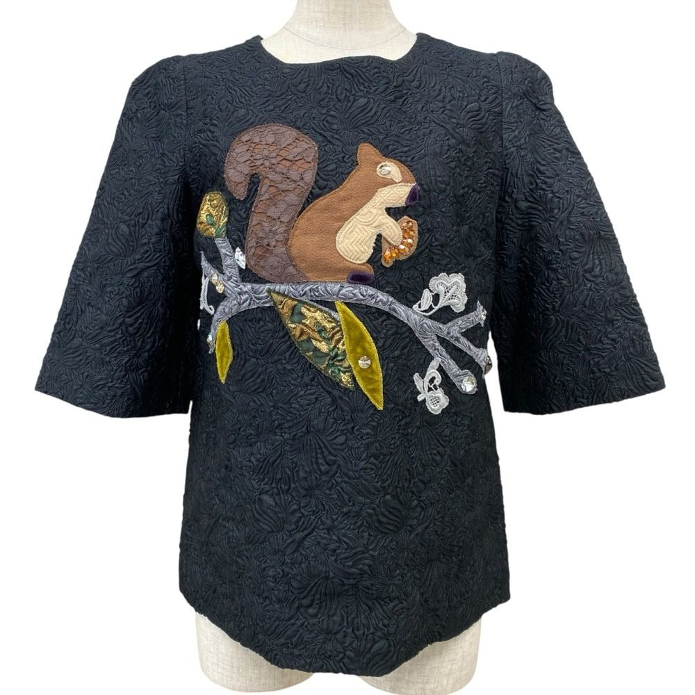 Dolce & Gabbana DG Short Sleeve T-Shirt Top Jacquard