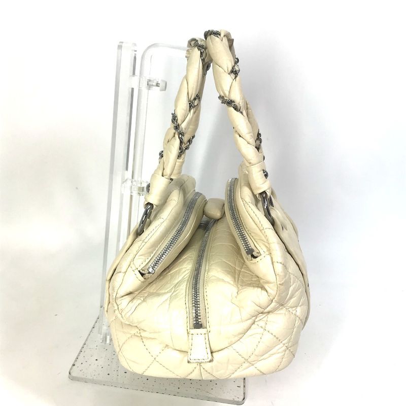 Chanel Handbag CC Coco Mark Leather Beige