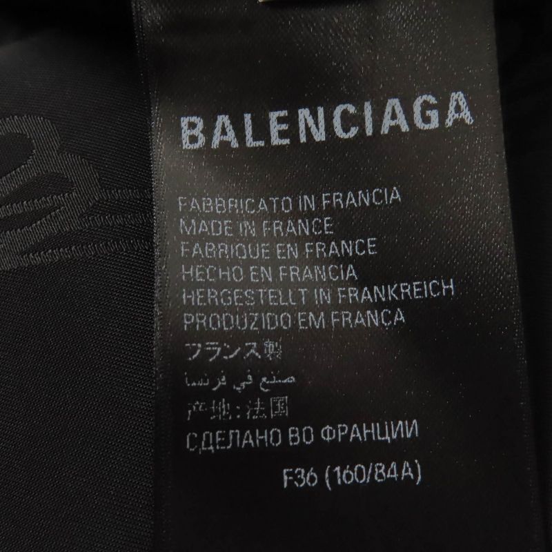 Balenciaga 23SS 746254 BB Logo Design Sleeveless Dress Black 36 Made In France