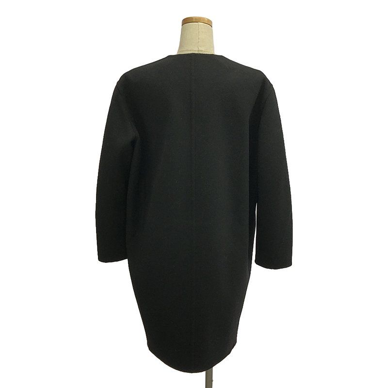 Celine - Phoebe Period Cashmere Blend Collarless Crombie Coat - 38 - Black -